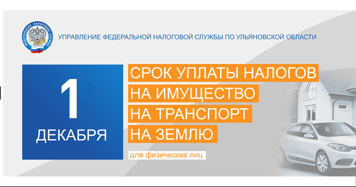 1 декабря - срок оплаты налогов.